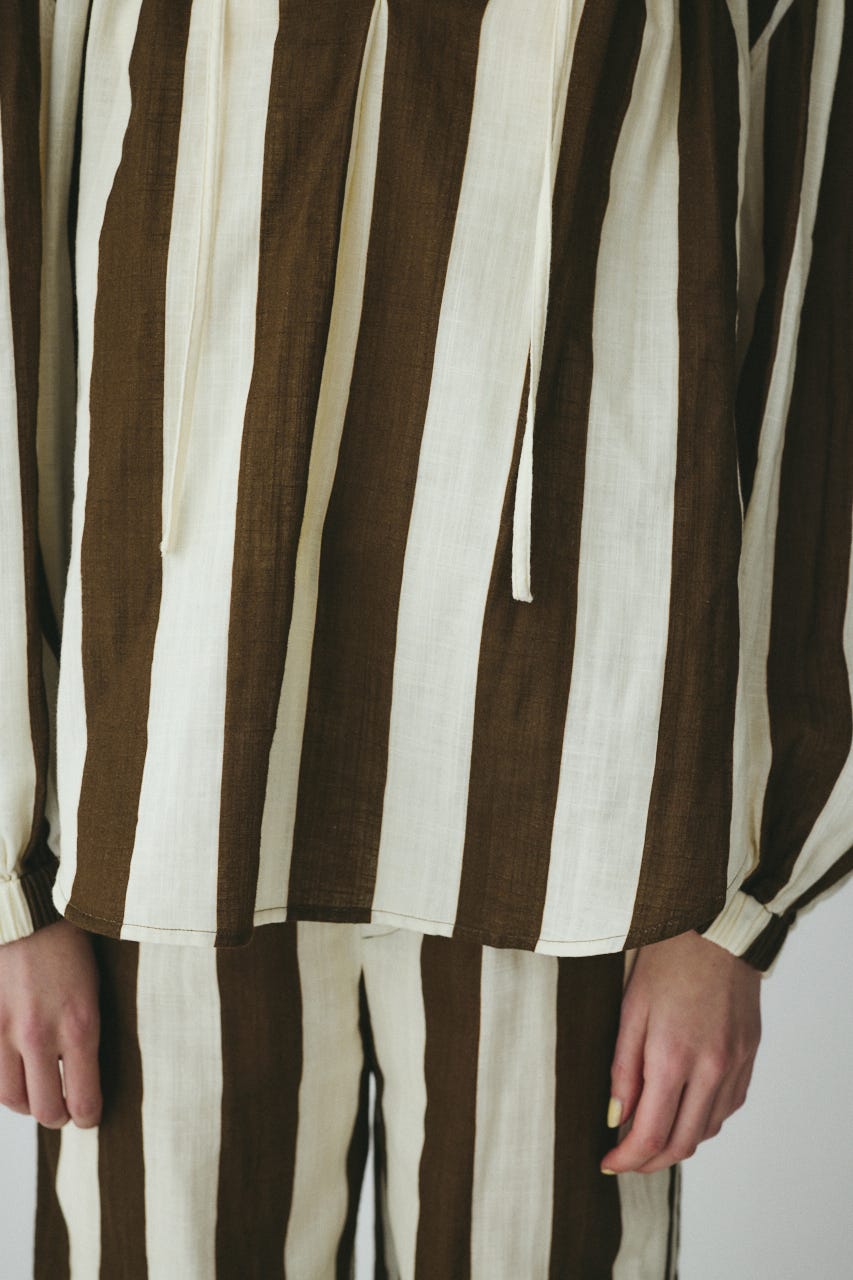 Stripe gauze  blouse 柄BRN FREE