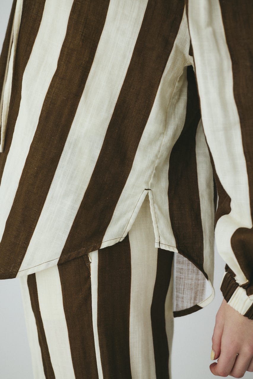 Stripe gauze  blouse 柄BRN FREE
