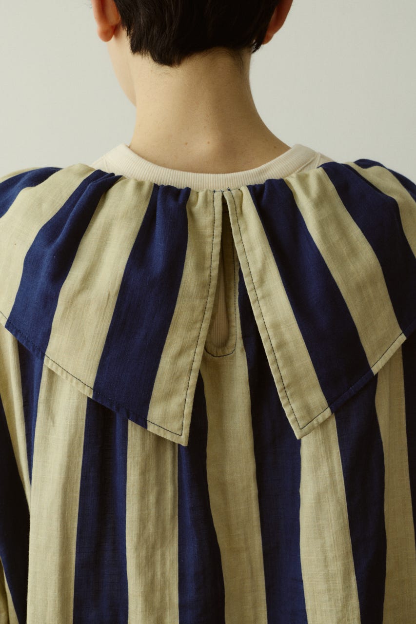 Stripe gauze  blouse 柄NVY FREE