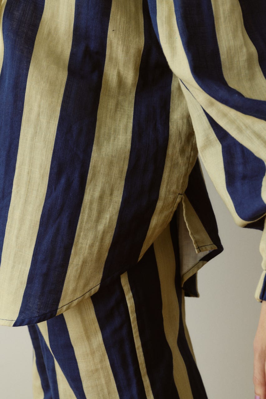 Stripe gauze  blouse 柄NVY FREE