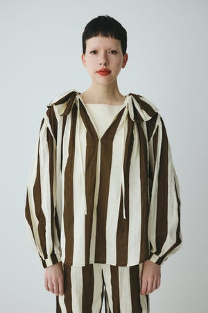 Stripe gauze  blouse