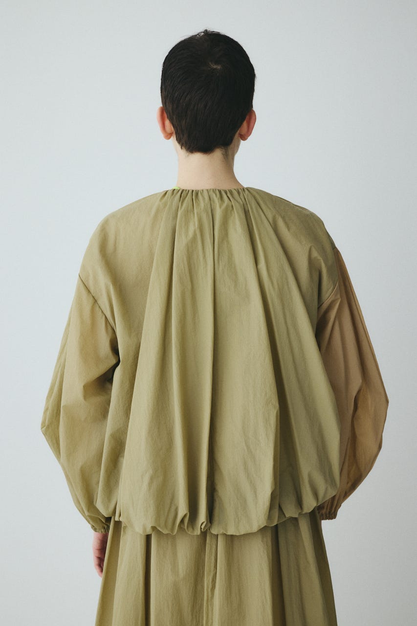 Balloon hem nylon blouson KHA FREE