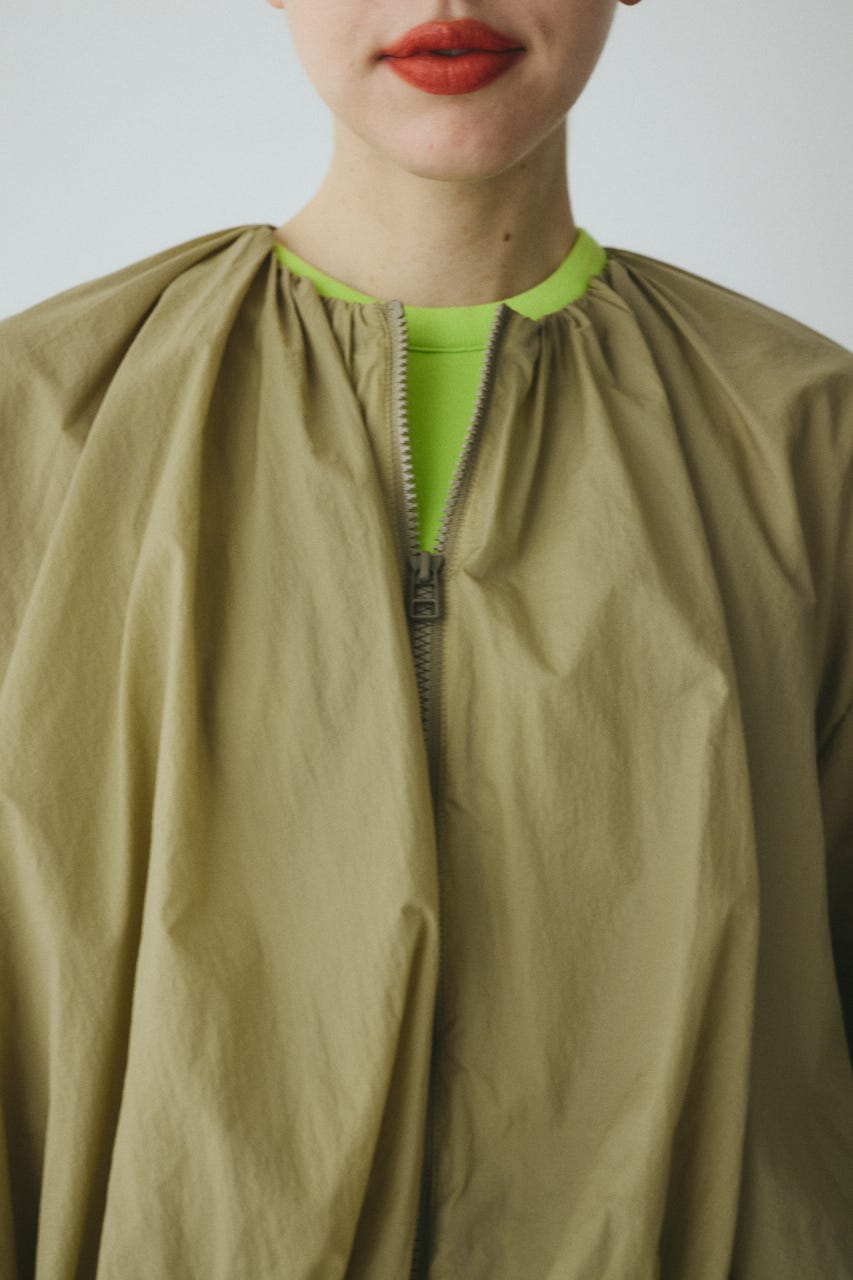 Balloon hem nylon blouson KHA FREE