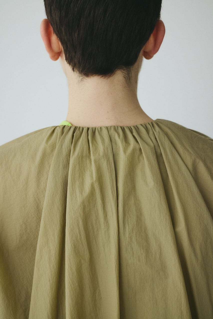 Balloon hem nylon blouson KHA FREE