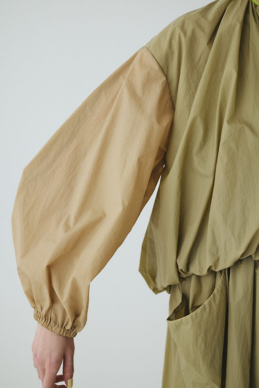 Balloon hem nylon blouson KHA FREE