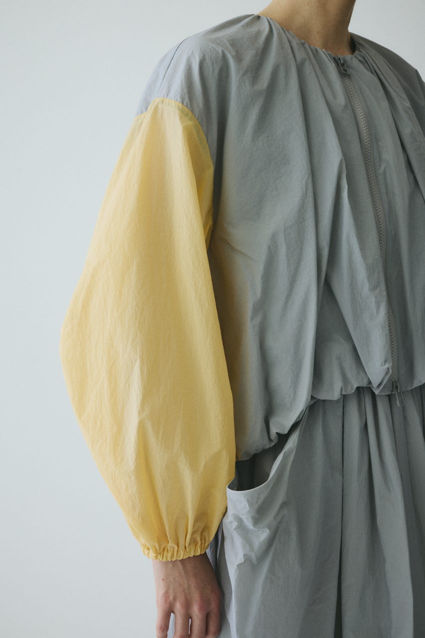 Balloon hem nylon blouson L/GRY FREE