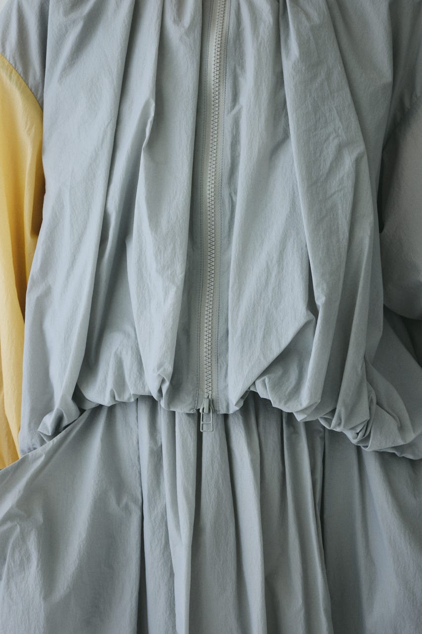 Balloon hem nylon blouson L/GRY FREE