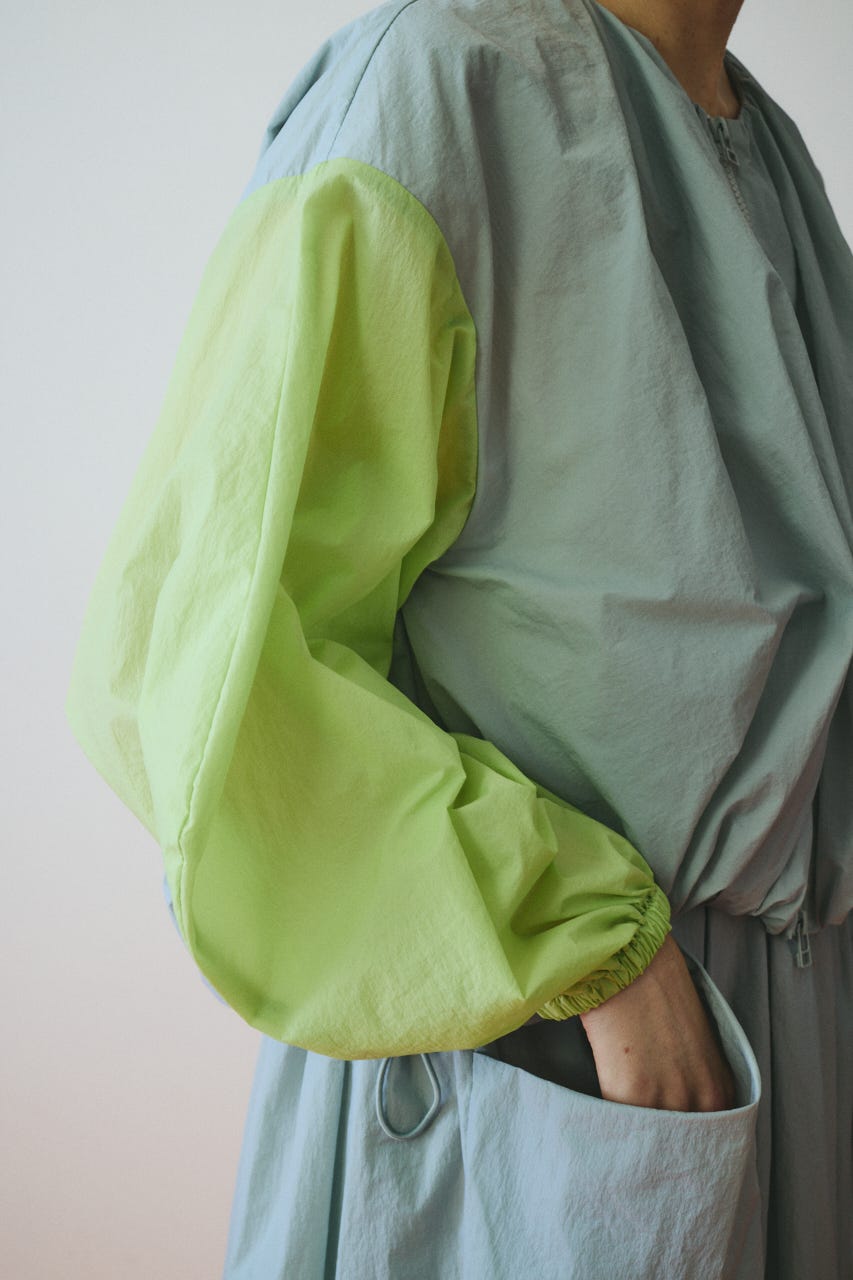 Balloon hem nylon blouson L/GRY FREE