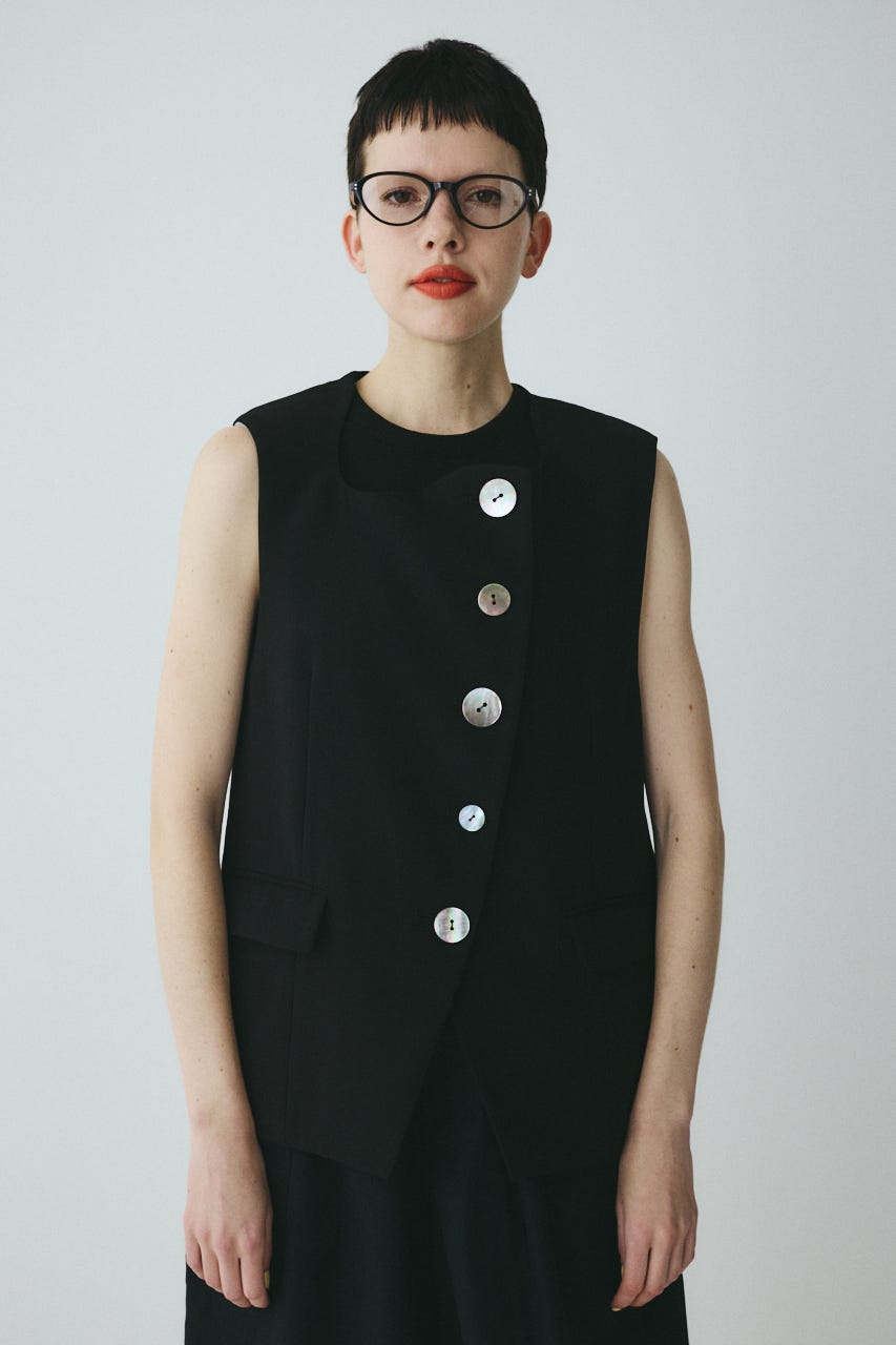 Wave neck vest BLK FREE