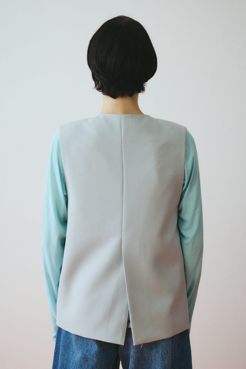 Wave neck vest BLU FREE