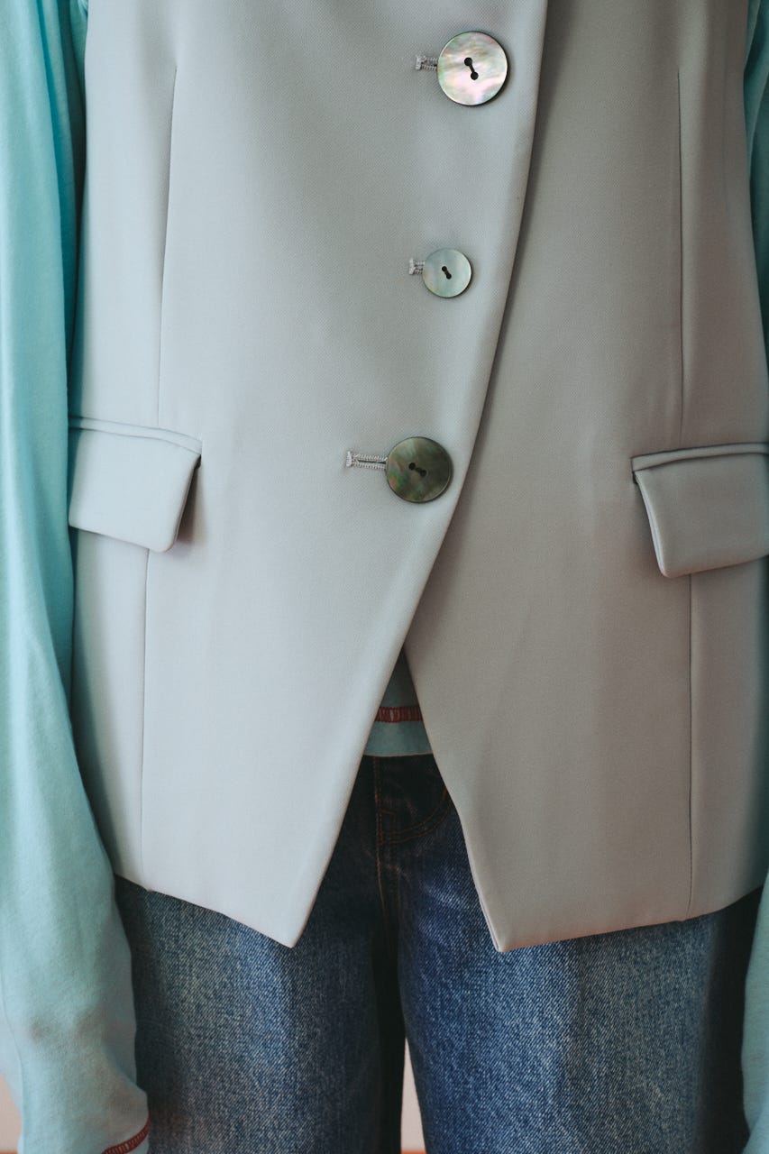 Wave neck vest BLU FREE