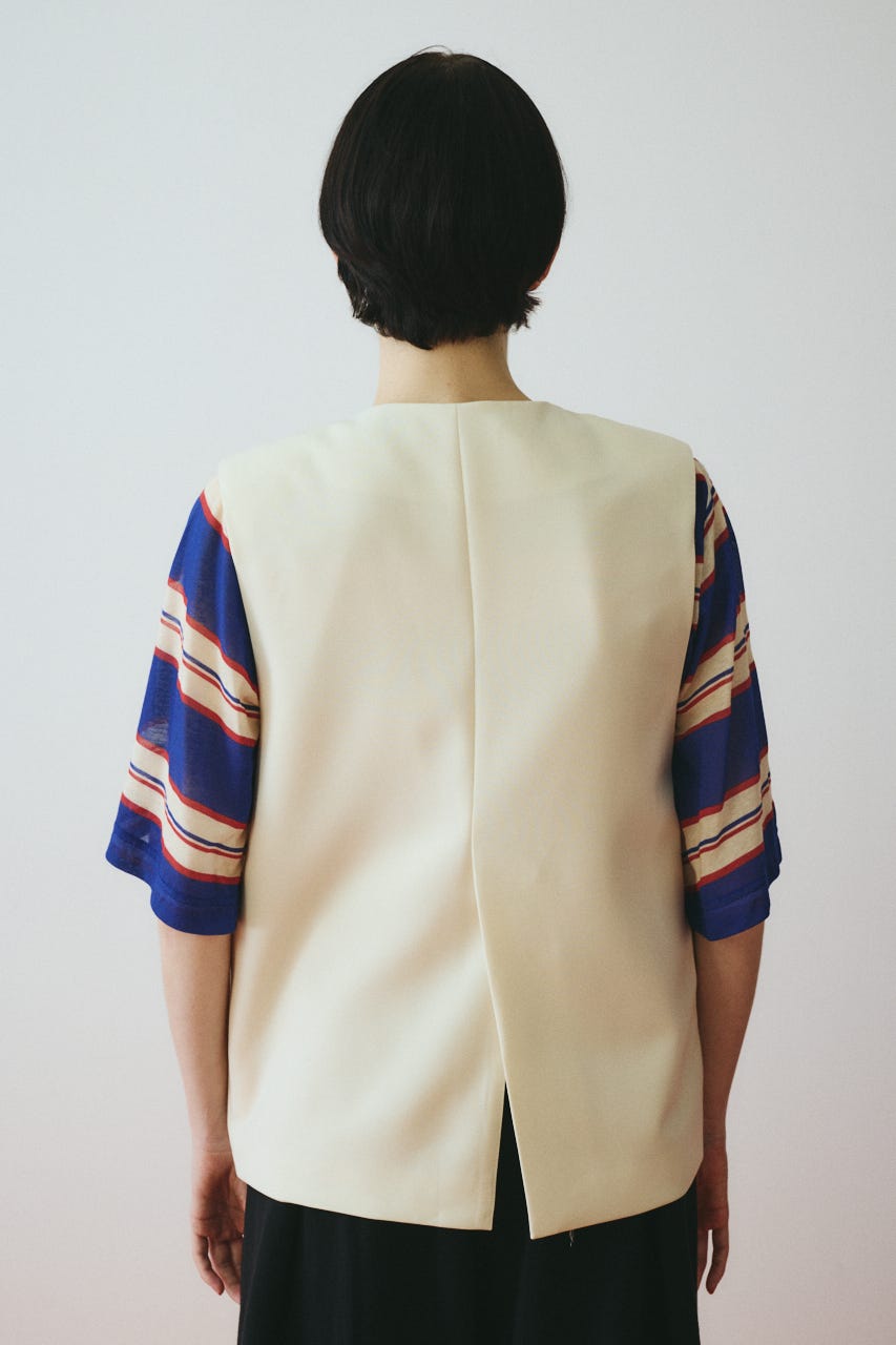 Wave neck vest O/WHT FREE
