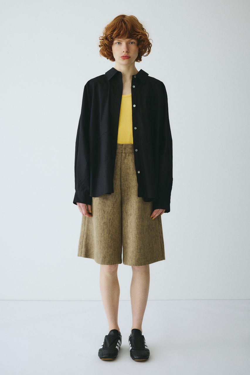 ［予約］Back shirring shirt BLK FREE