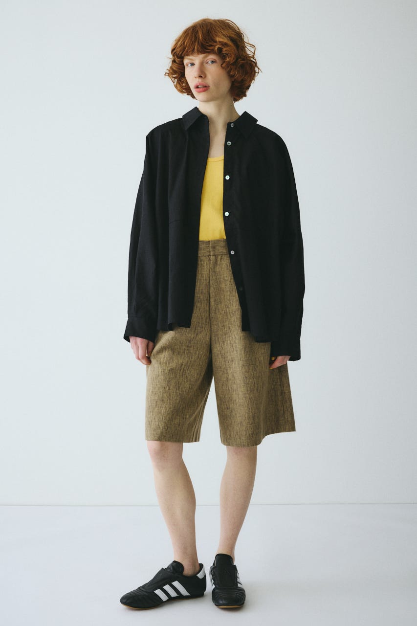 ［予約］Back shirring shirt BLK FREE