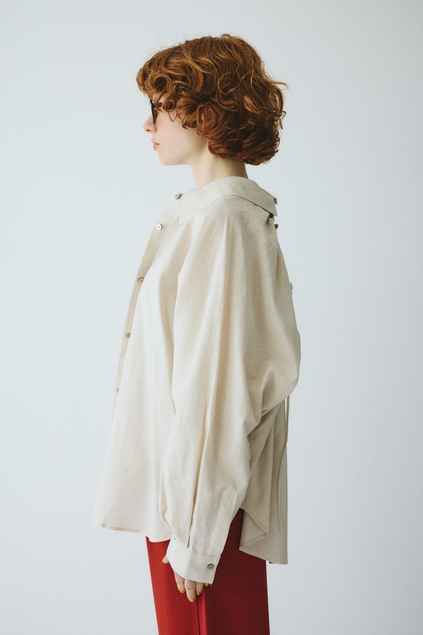 ［予約］Back shirring shirt L/BEG FREE