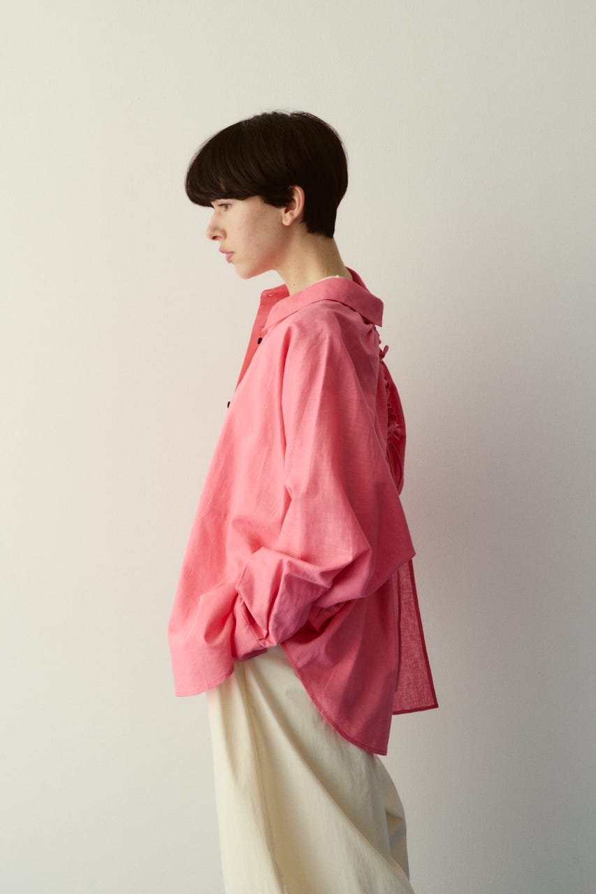 ［予約］Back shirring shirt PNK FREE