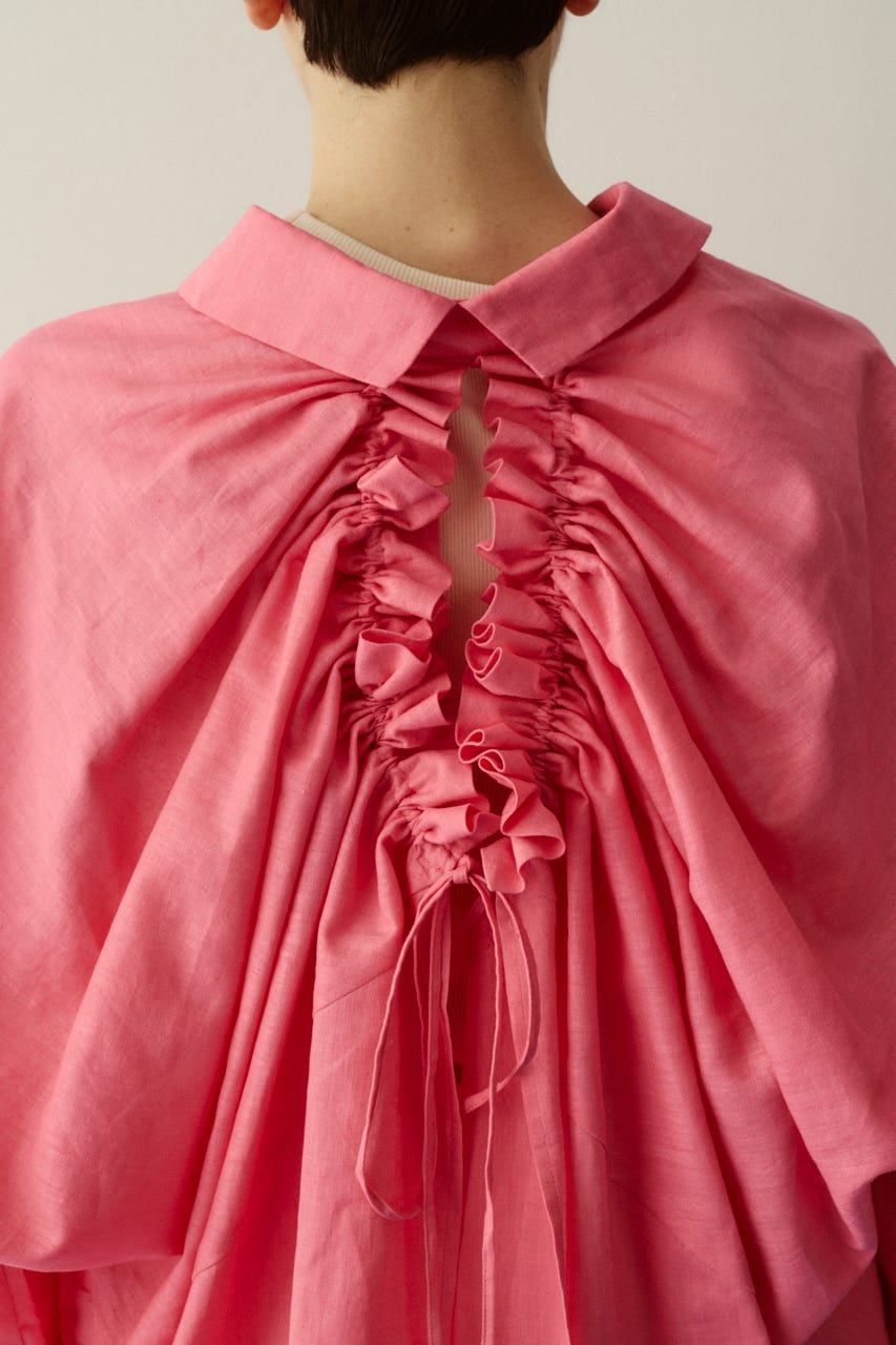 ［予約］Back shirring shirt PNK FREE