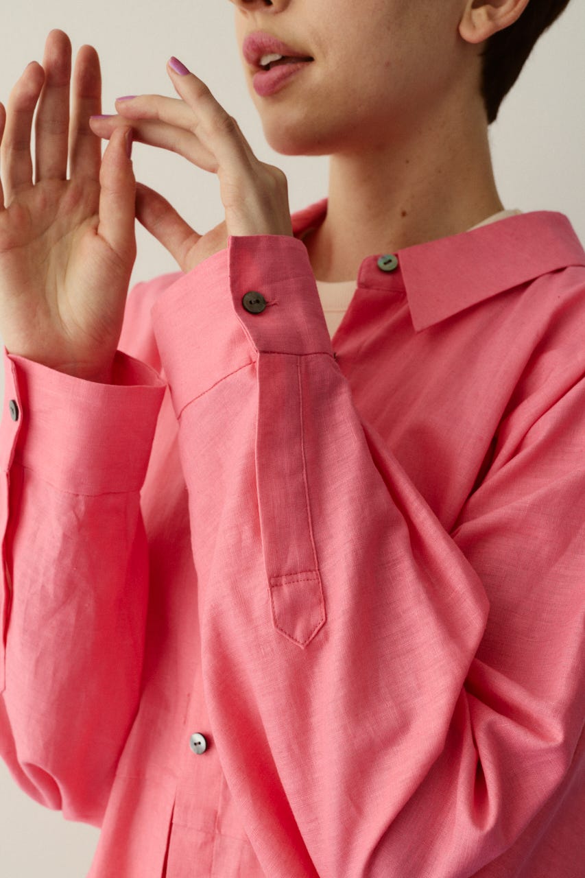 ［予約］Back shirring shirt PNK FREE