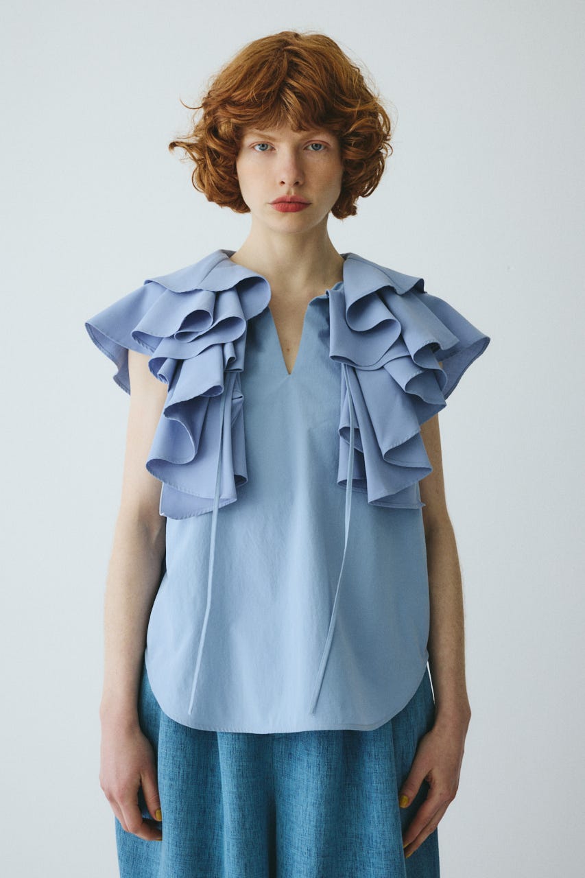 ［予約］Ruffled blouse L/BLU FREE