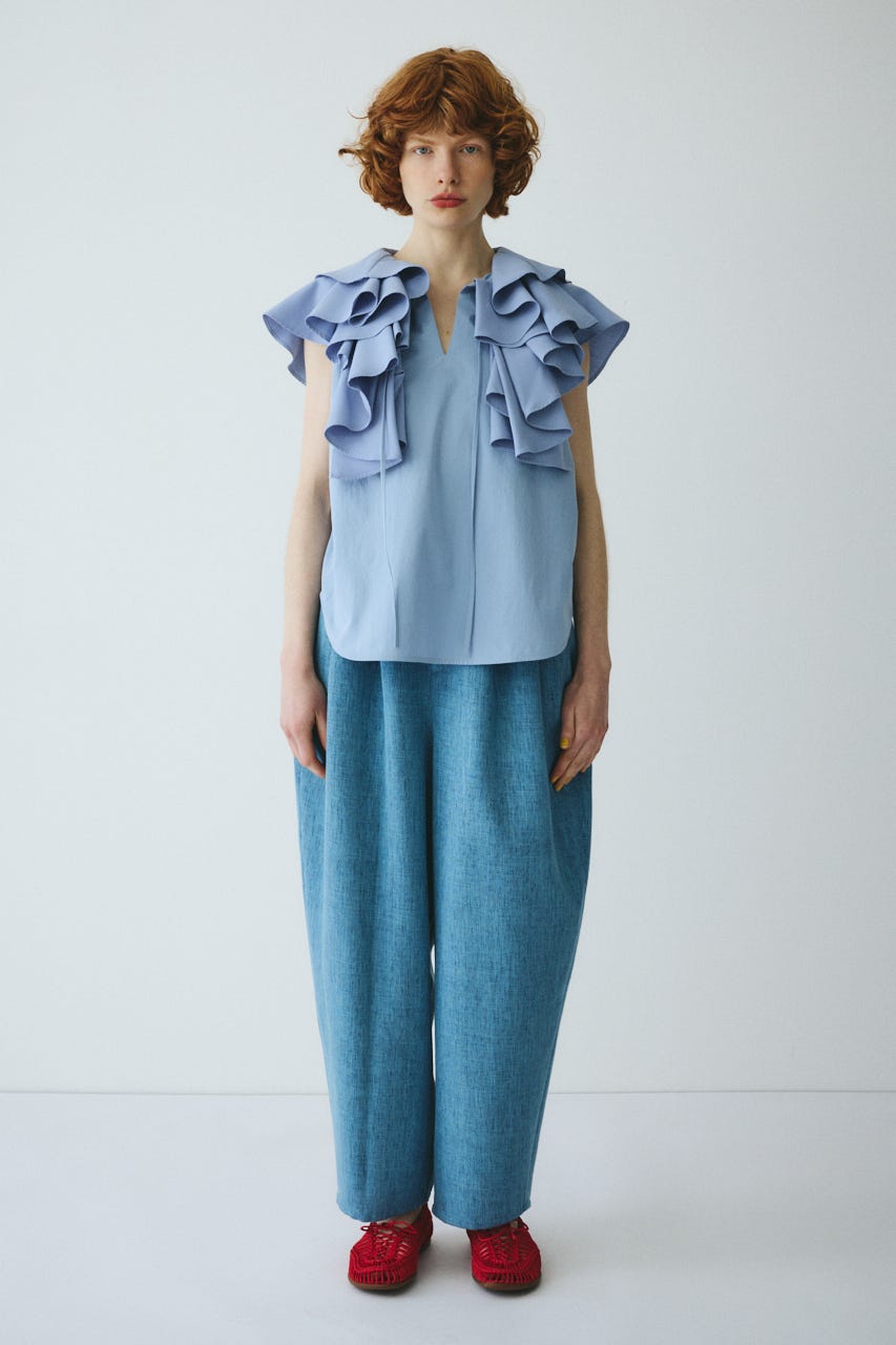 ［予約］Ruffled blouse L/BLU FREE