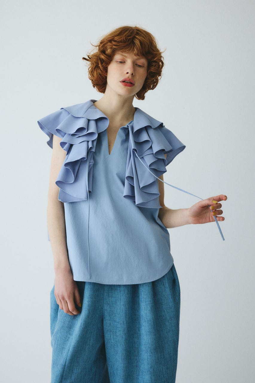 ［予約］Ruffled blouse L/BLU FREE
