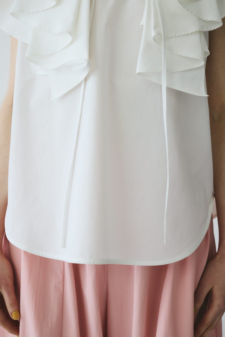 ［予約］Ruffled blouse WHT FREE