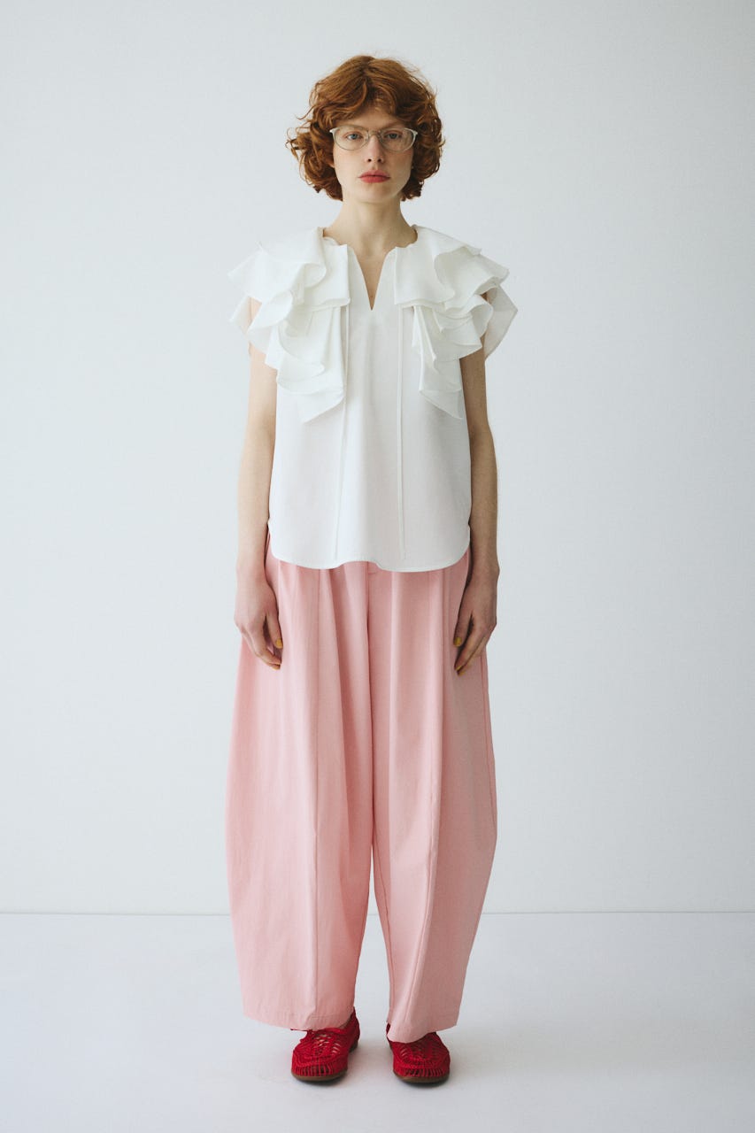 ［予約］Ruffled blouse WHT FREE