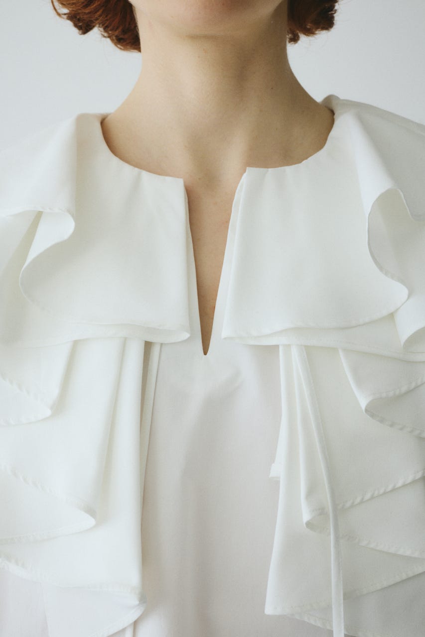［予約］Ruffled blouse WHT FREE