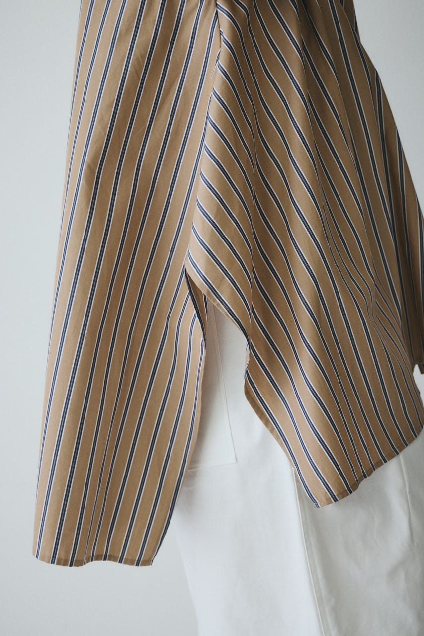 ［予約］Frill sleeve shirt 柄BEG FREE