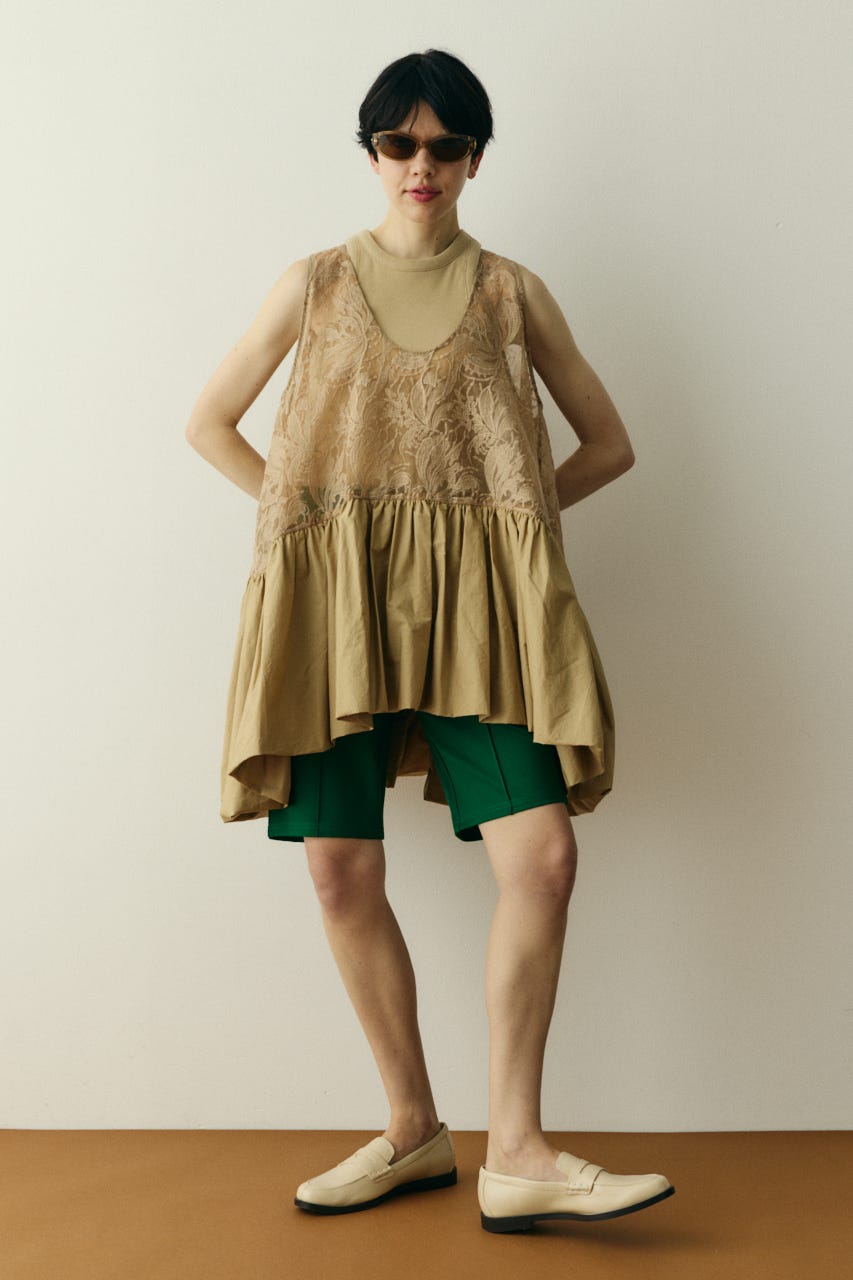 ［予約］Lace flare tunic BEG FREE