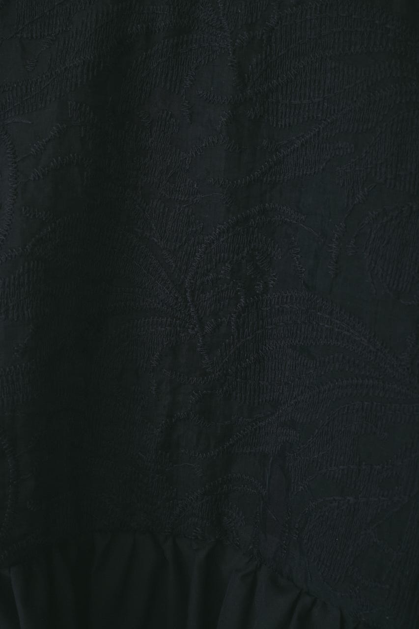 ［予約］Lace flare tunic BLK FREE