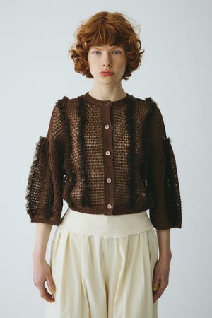 ［予約］Frill mesh cardigan