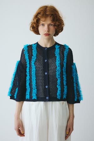 ［予約］Frill mesh cardigan
