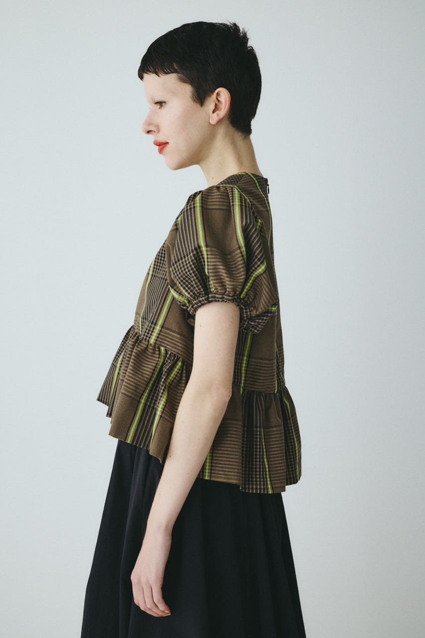 Volume sleeve tops 柄BRN FREE