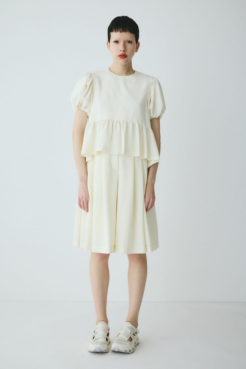 Volume sleeve tops O/WHT FREE