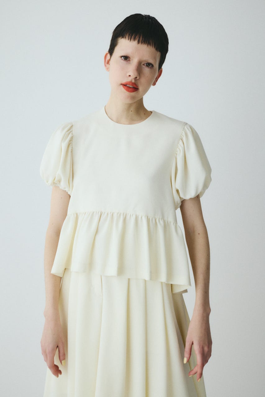 Volume sleeve tops O/WHT FREE