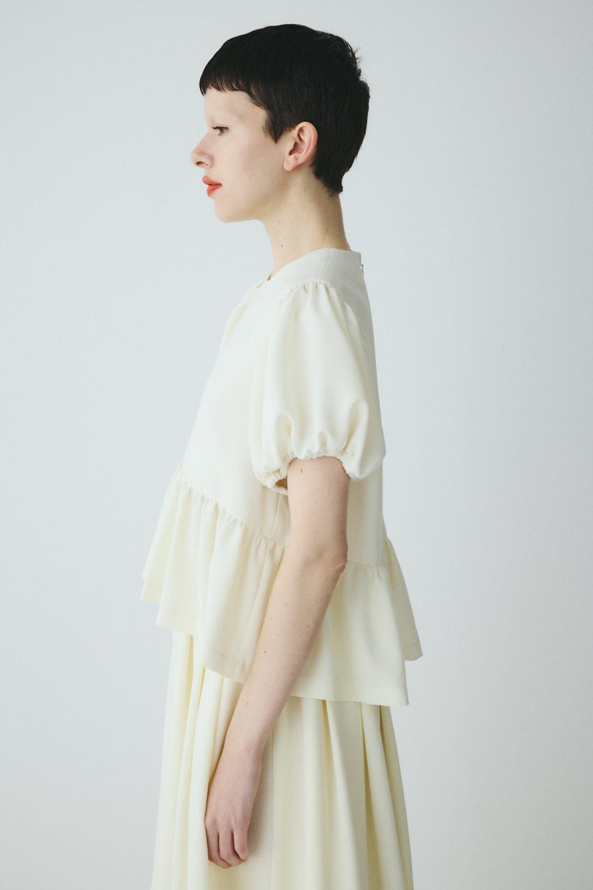 Volume sleeve tops O/WHT FREE