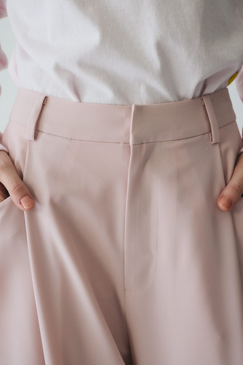 ［予約］Straight tuck pants L/PNK 38