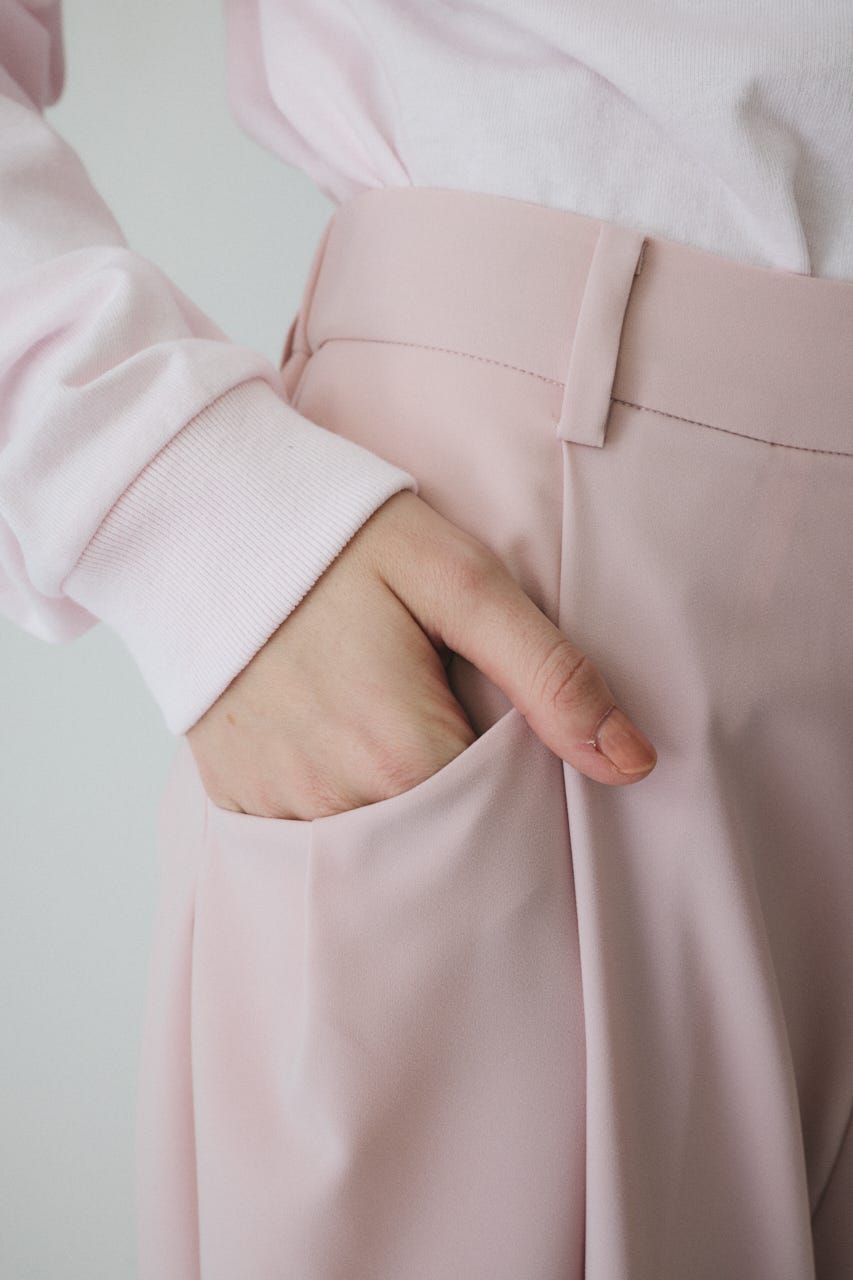 ［予約］Straight tuck pants L/PNK 38