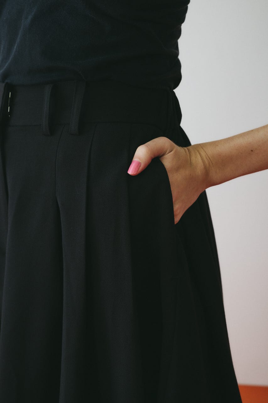 Flare half pants BLK 36