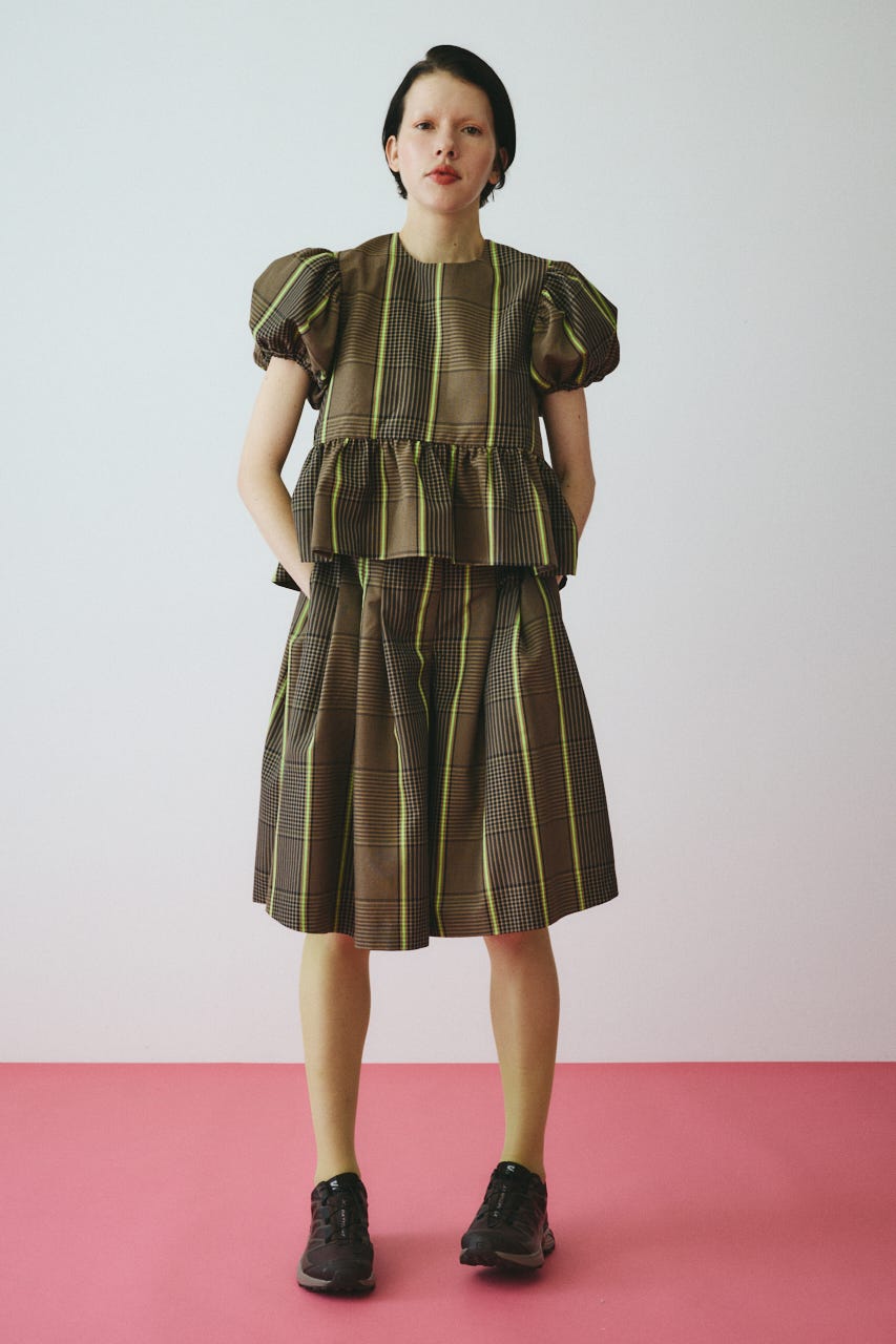 Flare half pants 柄BRN 36