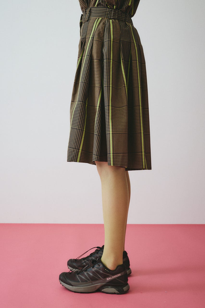 Flare half pants 柄BRN 36