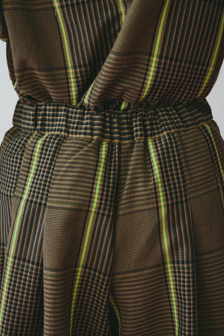 Flare half pants 柄BRN 36