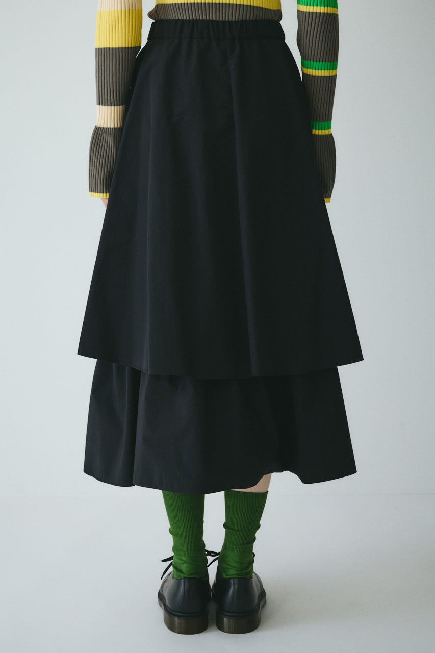 ［予約］Double hem skirt BLK FREE