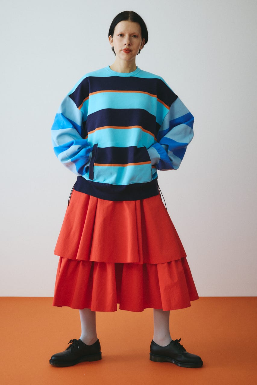 ［予約］Double hem skirt RED FREE