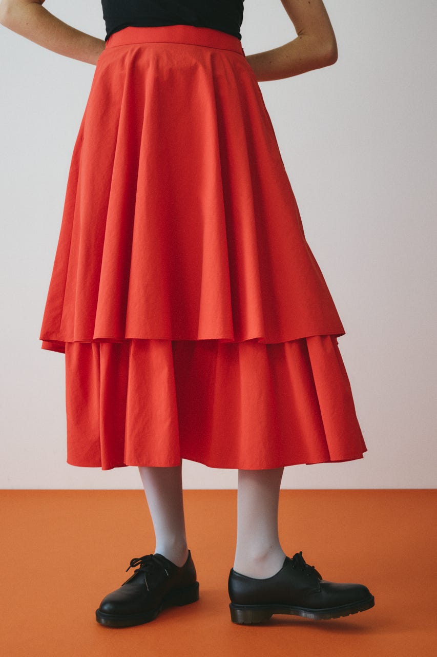 ［予約］Double hem skirt RED FREE