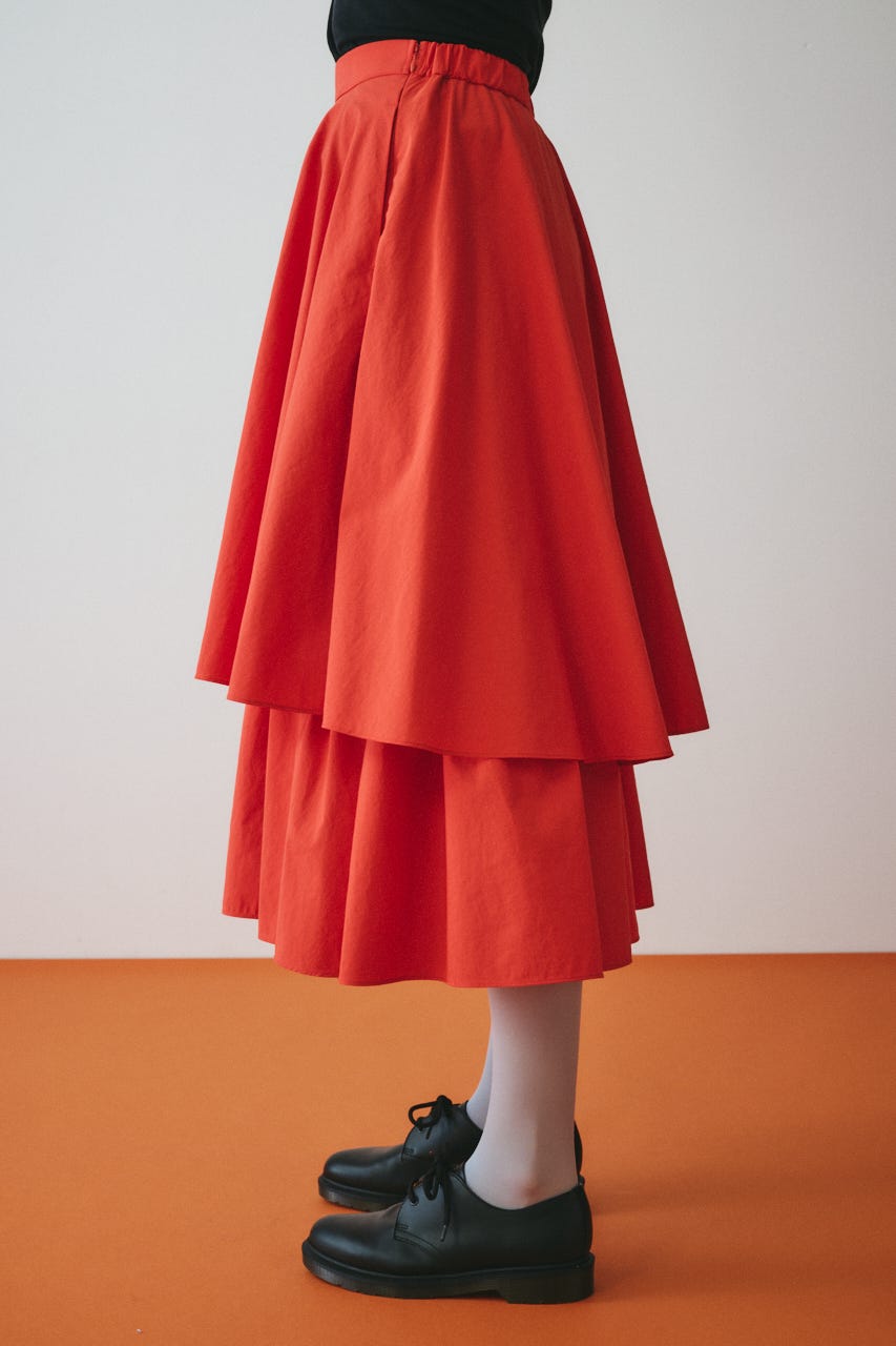 ［予約］Double hem skirt RED FREE
