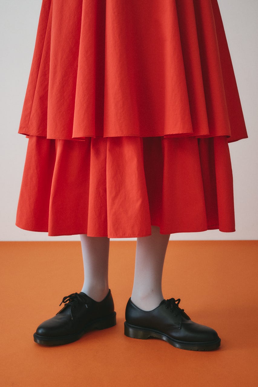 ［予約］Double hem skirt RED FREE