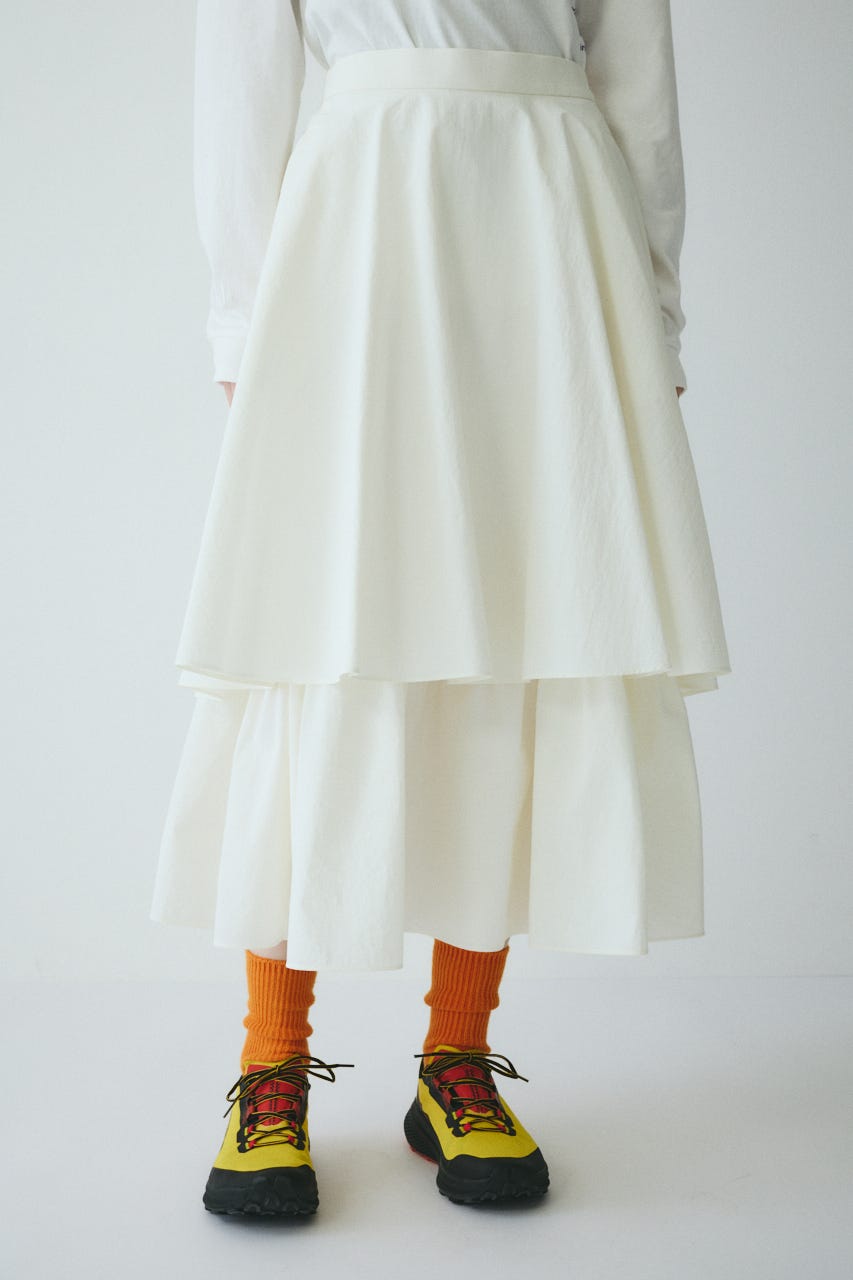 ［予約］Double hem skirt WHT FREE
