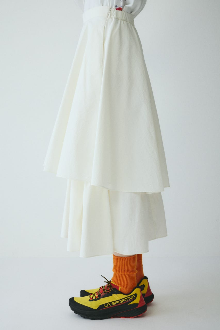 ［予約］Double hem skirt WHT FREE
